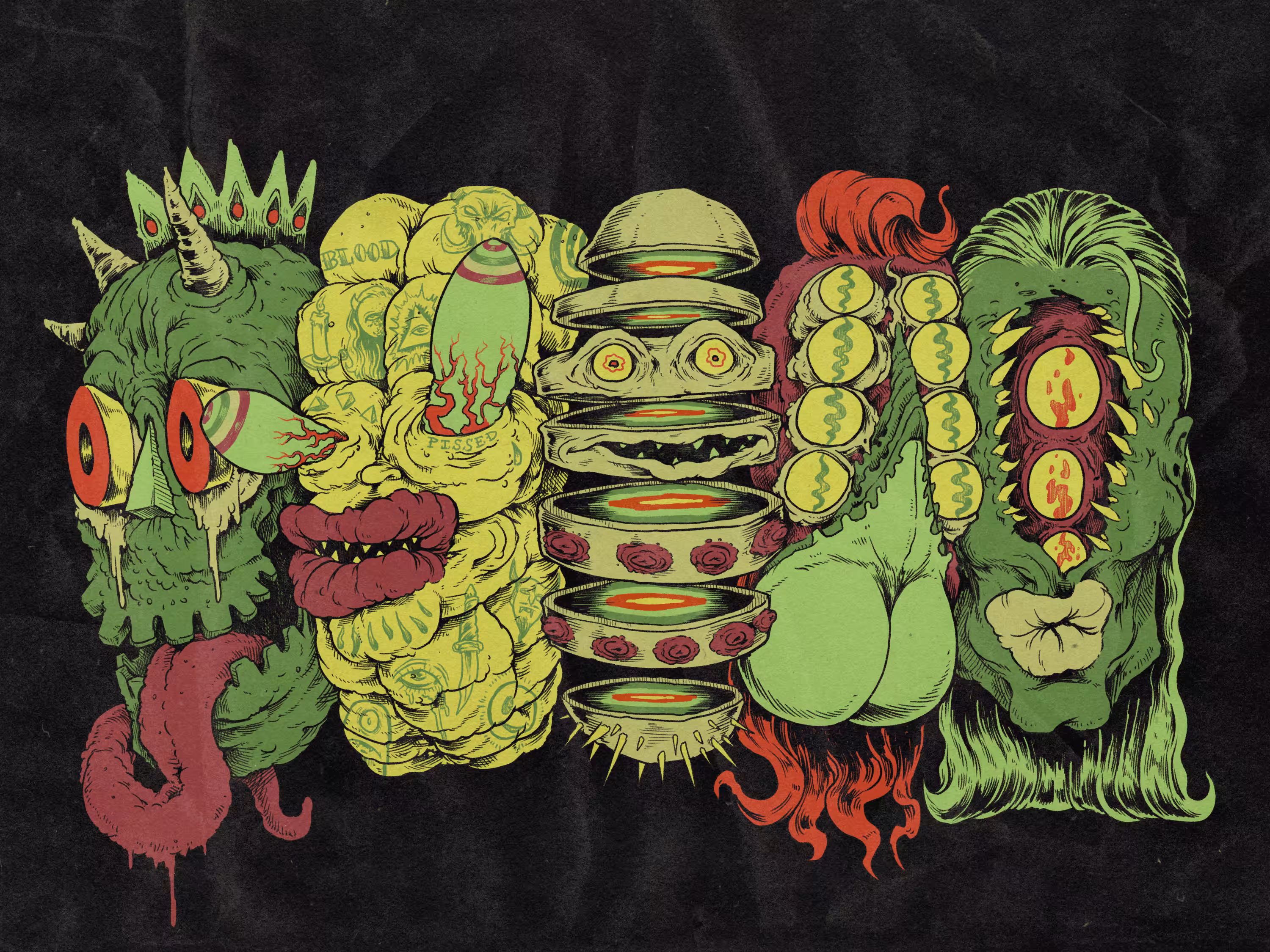 5 Sliced, Squished, and Slimey Heads in A Row