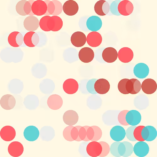 CryptoBauhaus: ColorFull Circles: ['#47DCD1', '#E8EDEB', '#F8294E', '#B93236']