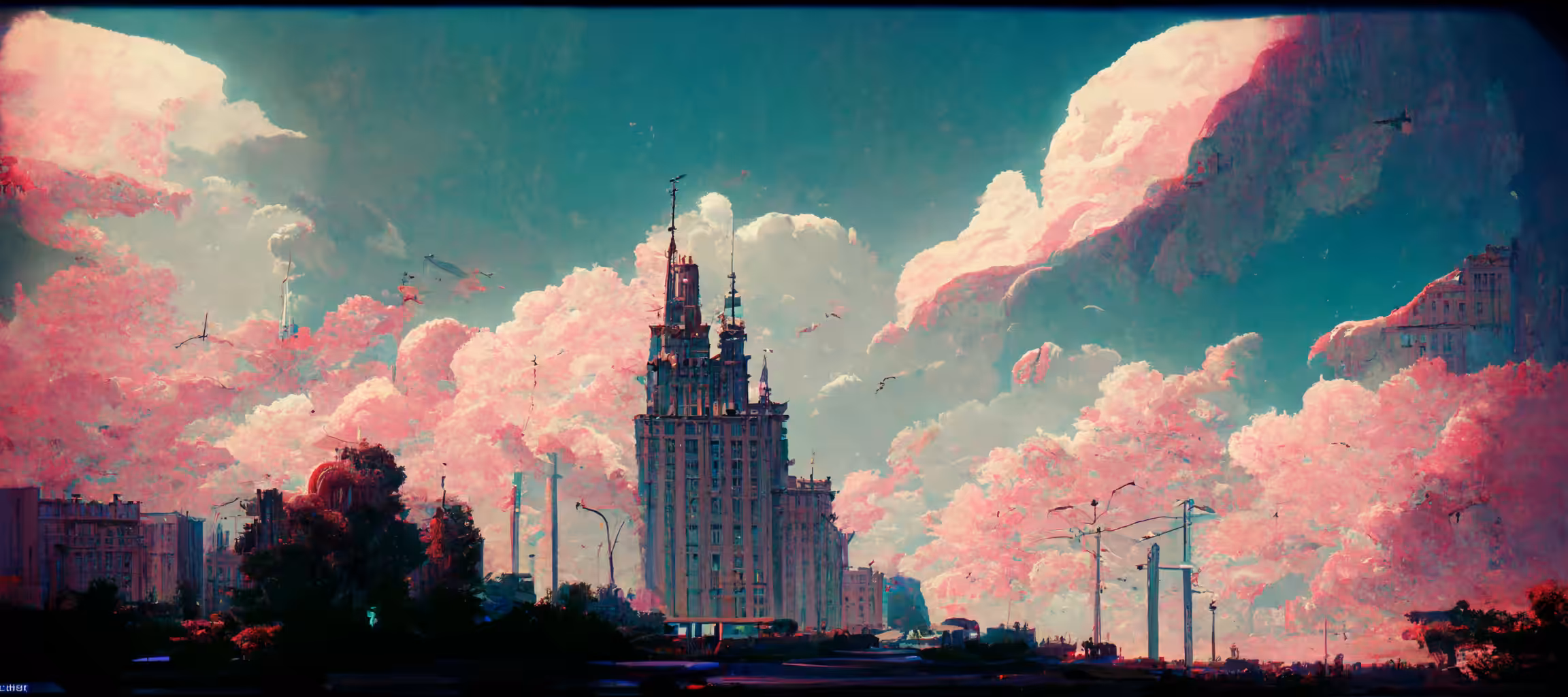 AI Compositions: crimson sunset #8
