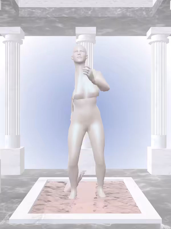 HeavenComputer: The Cheering Matte Ivory Woman #3904