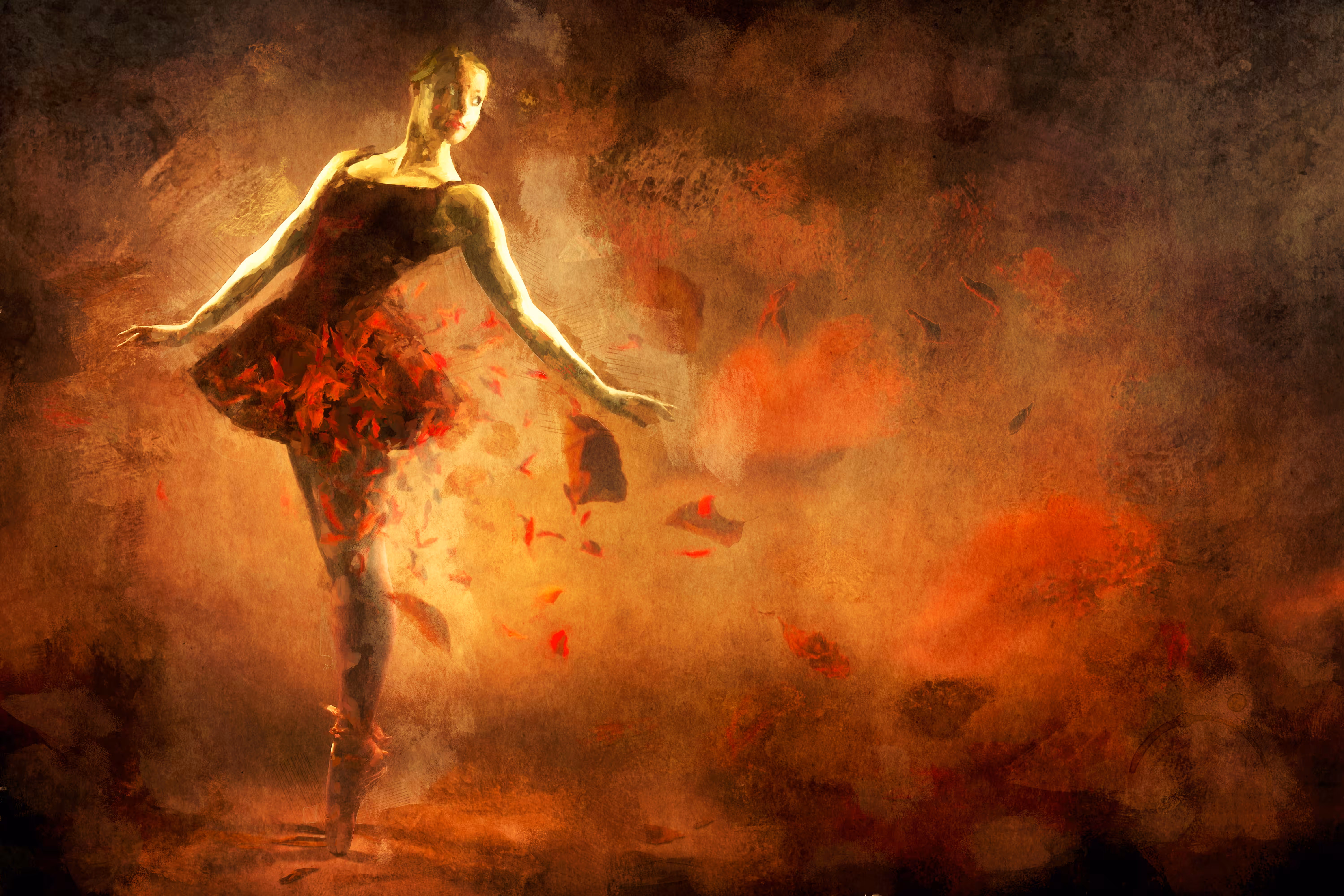 Painted Red Ballerina