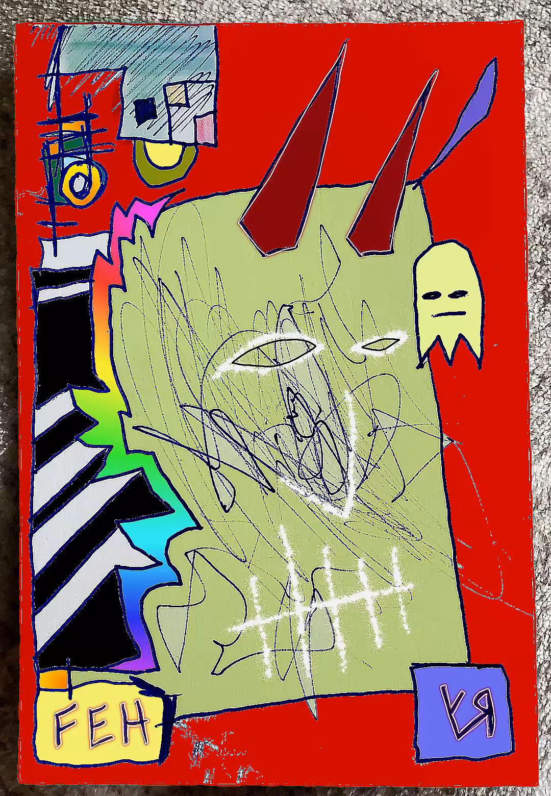 "Devil Collab" by Richard F. Yates (Holy Fool) & Felicity Echo Hanson (Toddler Terror)
