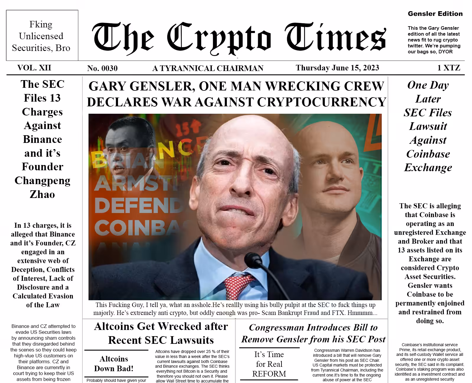 The Crypto Times 0030 - Gensler Strikes Again