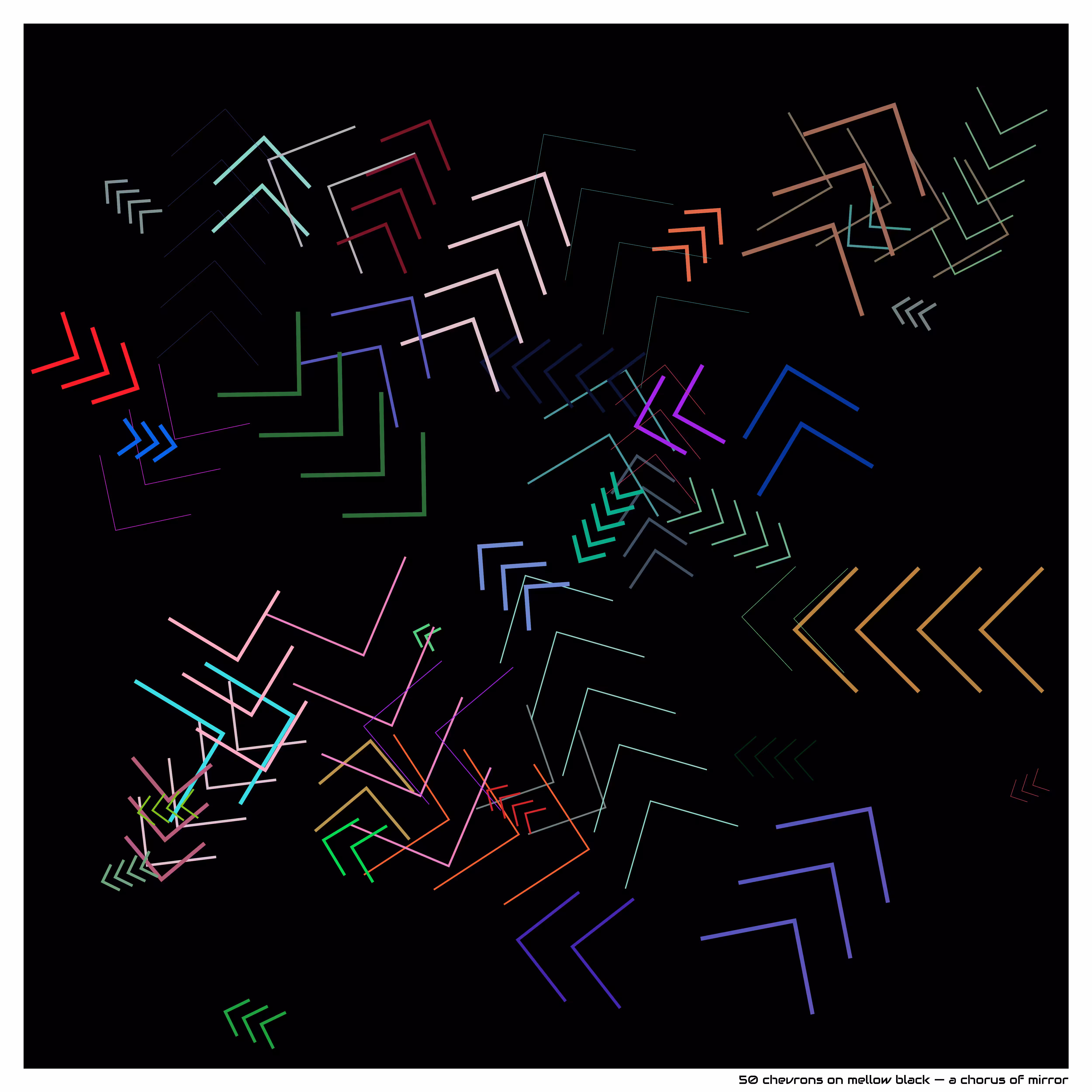 50 chevrons on Mellow black — a Chorus of Mirror