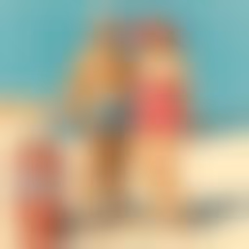 Medhi et Albertine en maillot de bain