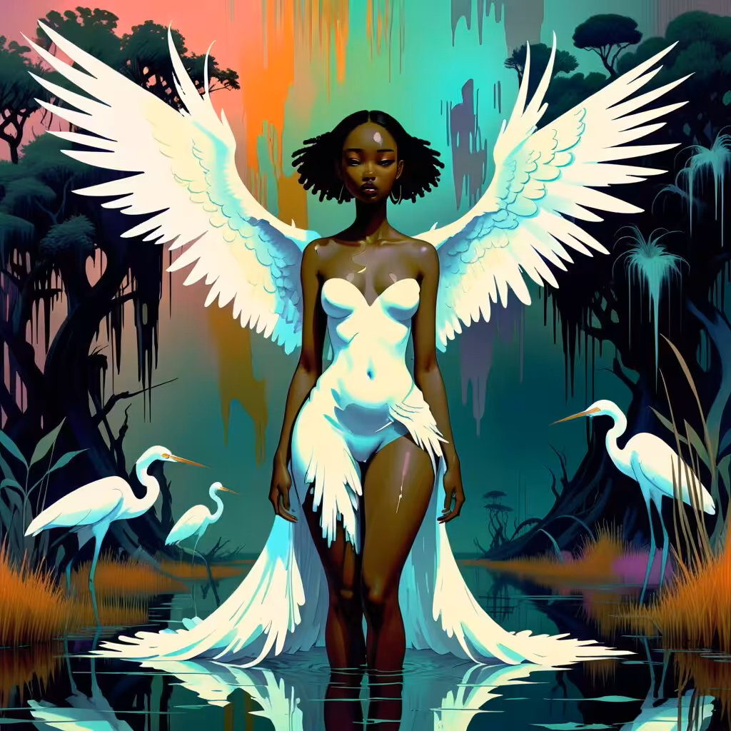 Lady Angel in Mythical Waters