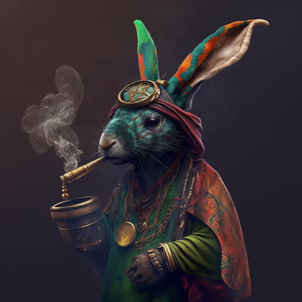 Psychedelic Art: Rasta Rabbit