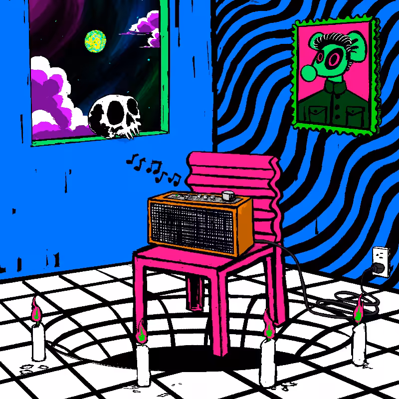 pink chair in the blue room #63