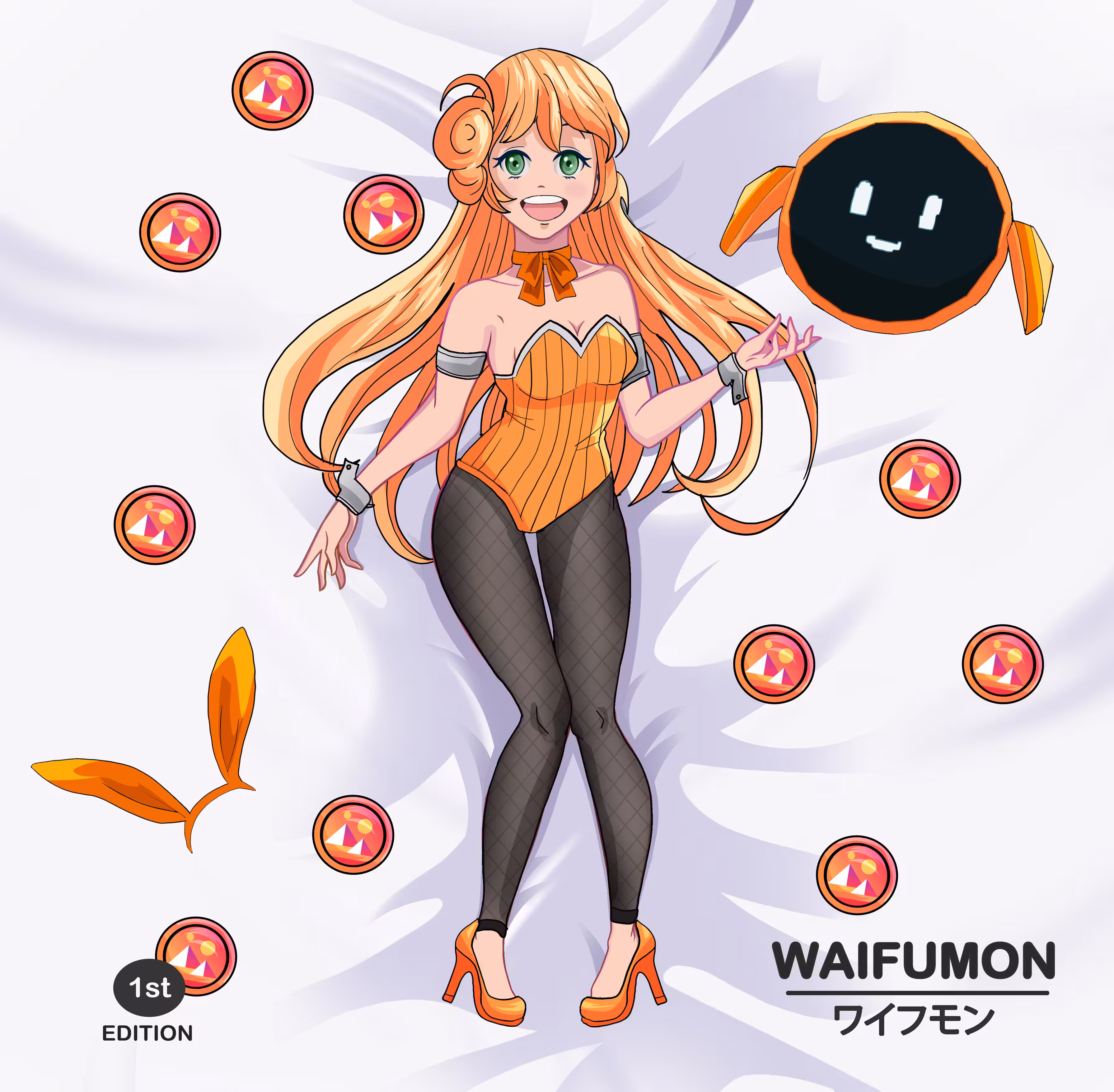Decentraland MANA Coin - Waifumon NFT - First Edition - ワイフモン