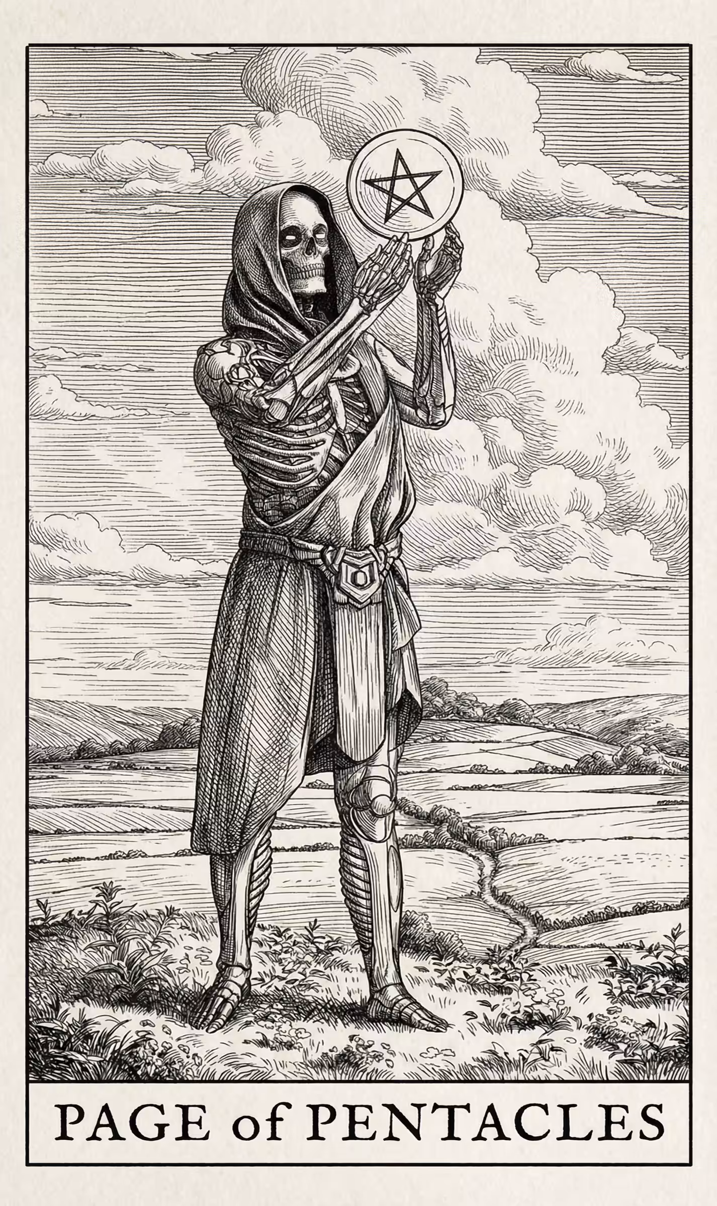 Page of Pentacles — Litho