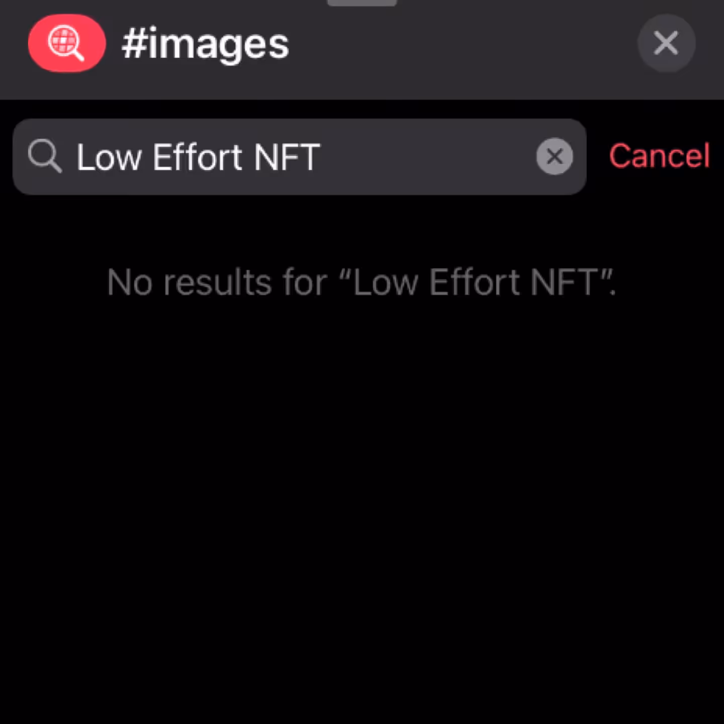 No Results For "Low Effort NFT"