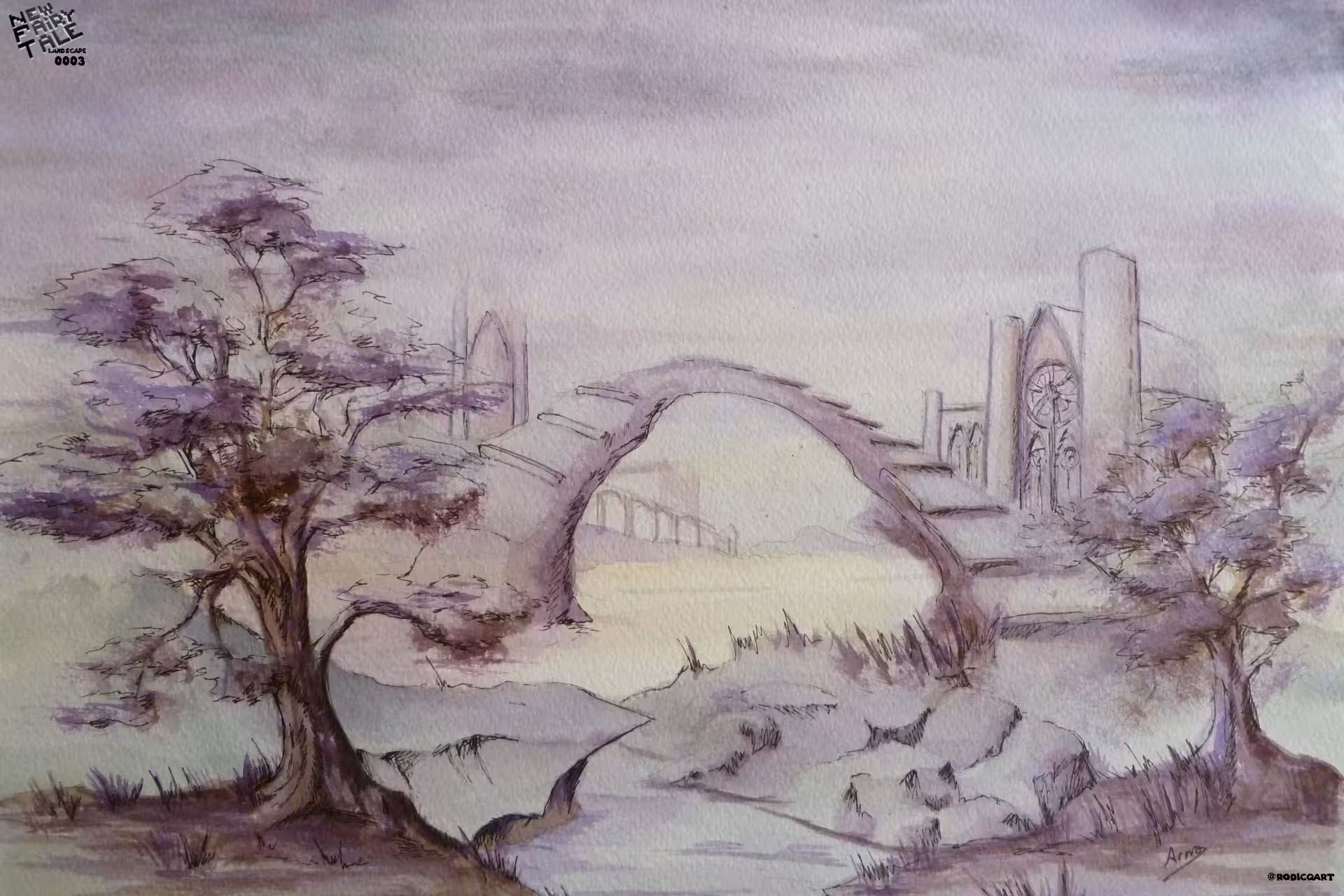 Fantasy watercolor landscape 0003