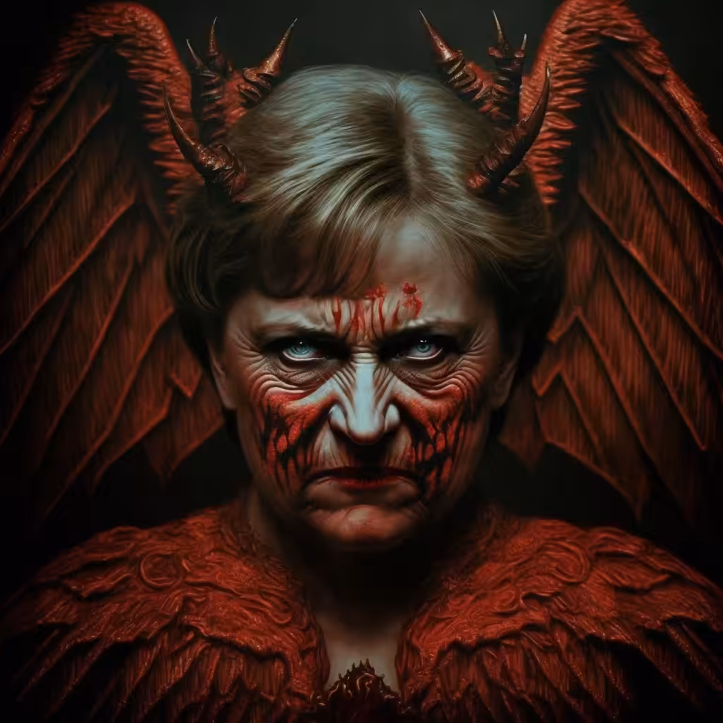 Angela Merkel as the Devil