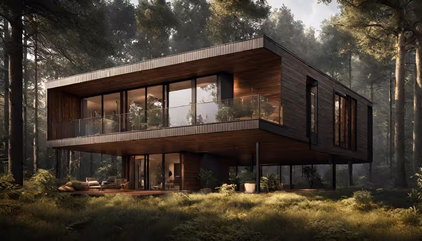 Wood House in the Myrtle Forest