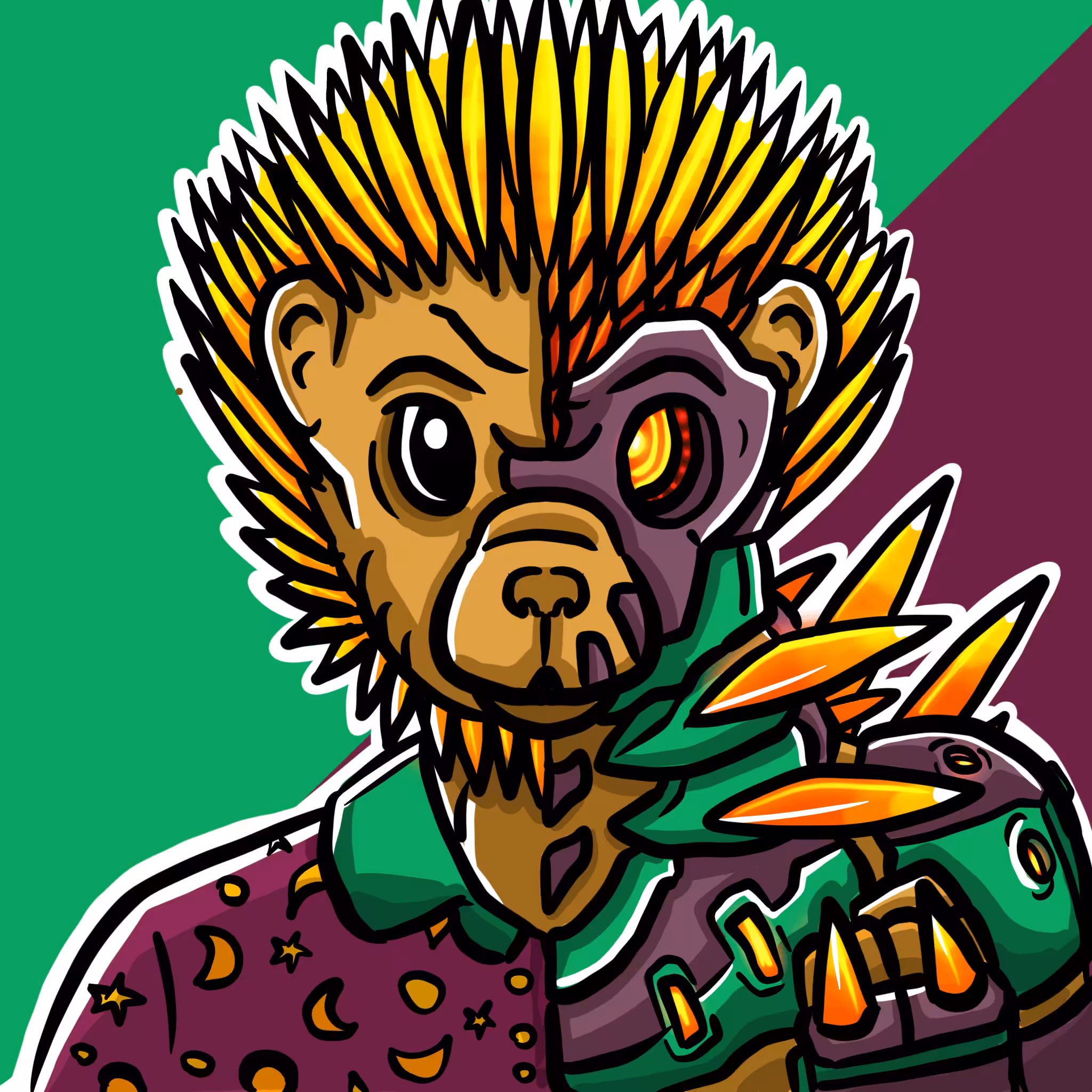 Mirror Zoo: Hedgehog / Cyborg (common)