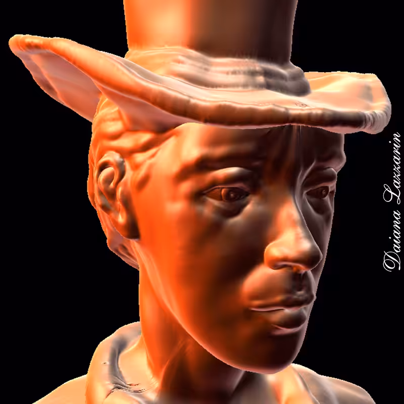 Woman with a hat: Pink Amazon Bust I (Face detail)
