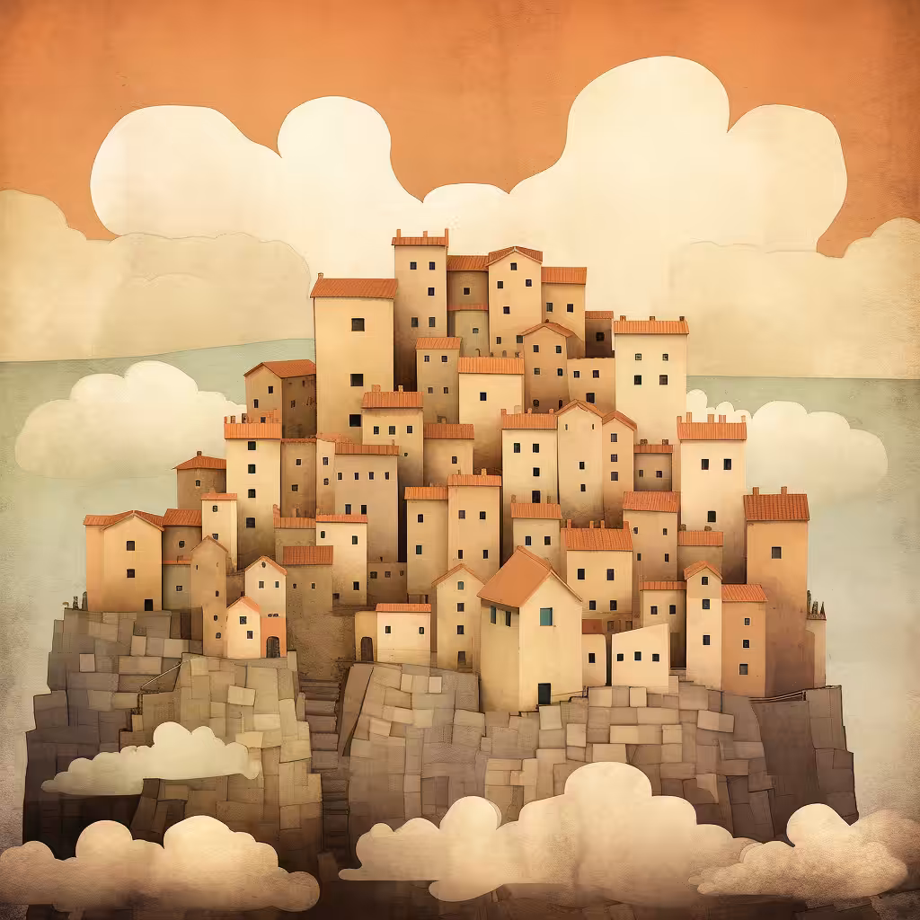 Town on top of the Cliff 