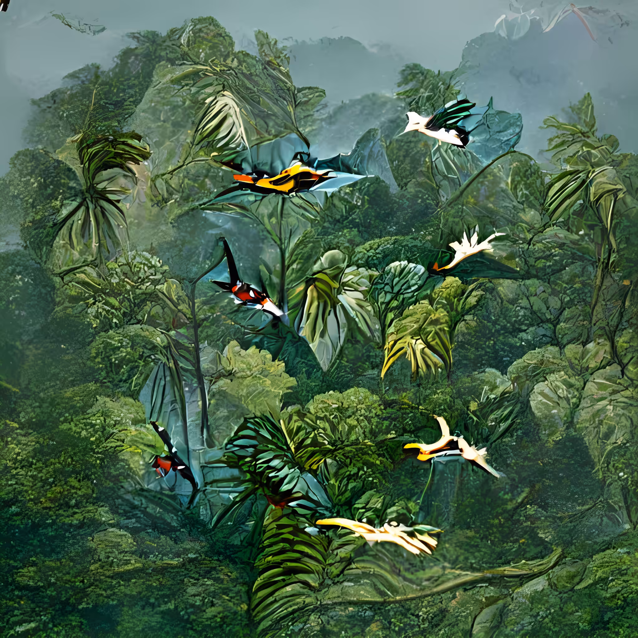 Tropical Birds in Flight #01