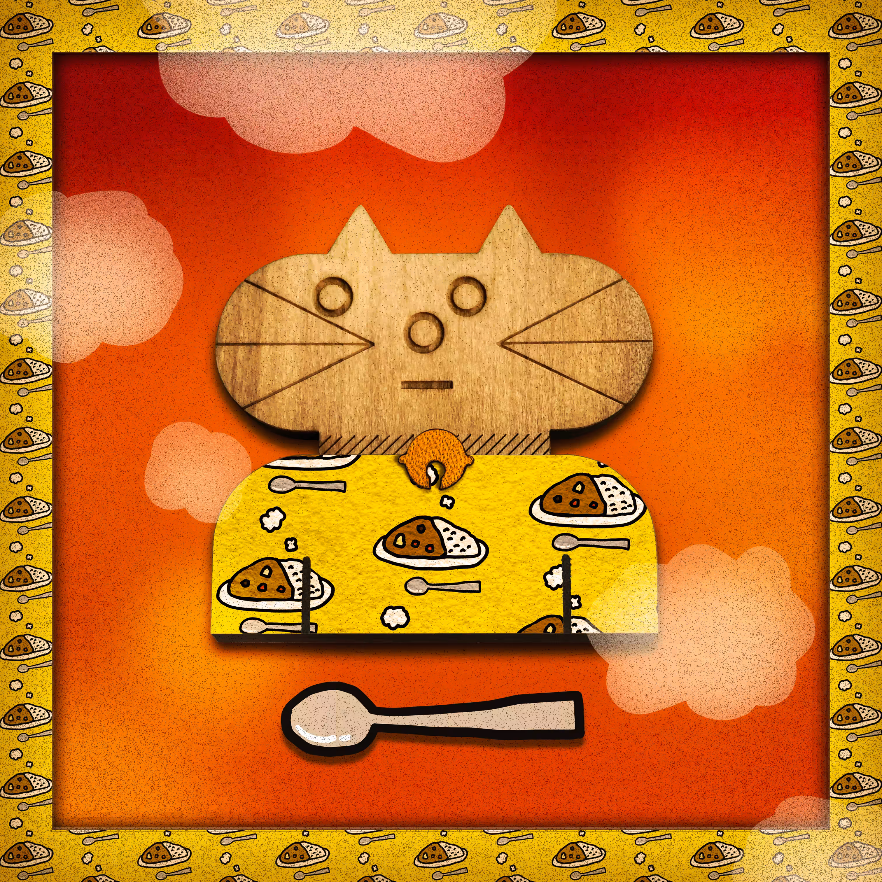 Pattern cat #023_curry