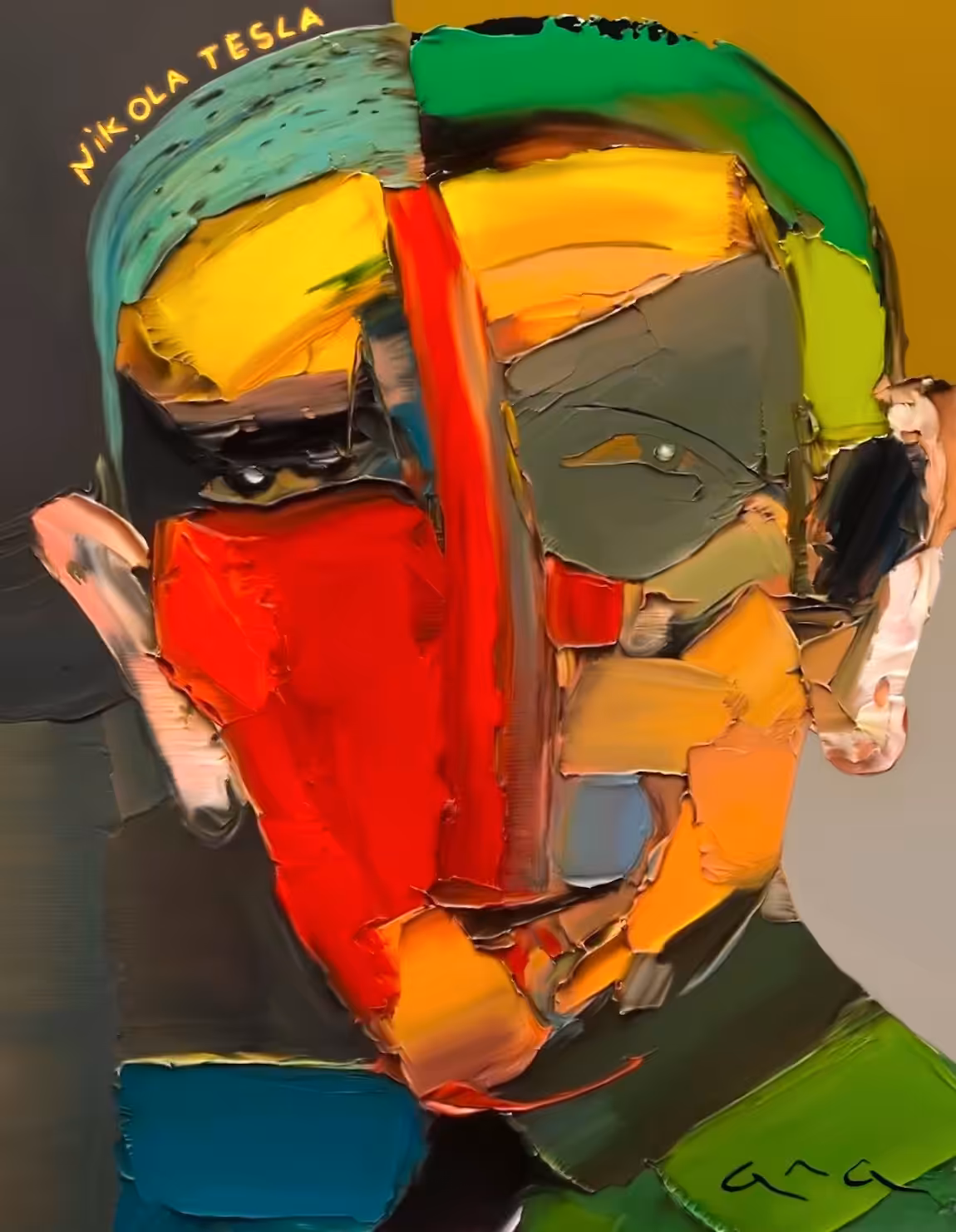 Expressionist Portrait #28 Nikola Tesla