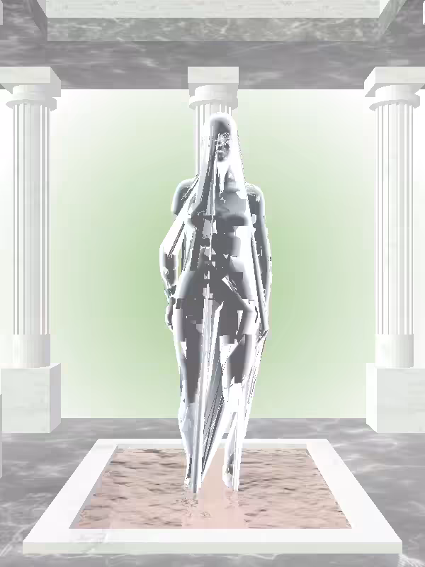 HeavenComputer: The Jumping Luminescent Chrome Woman #6816