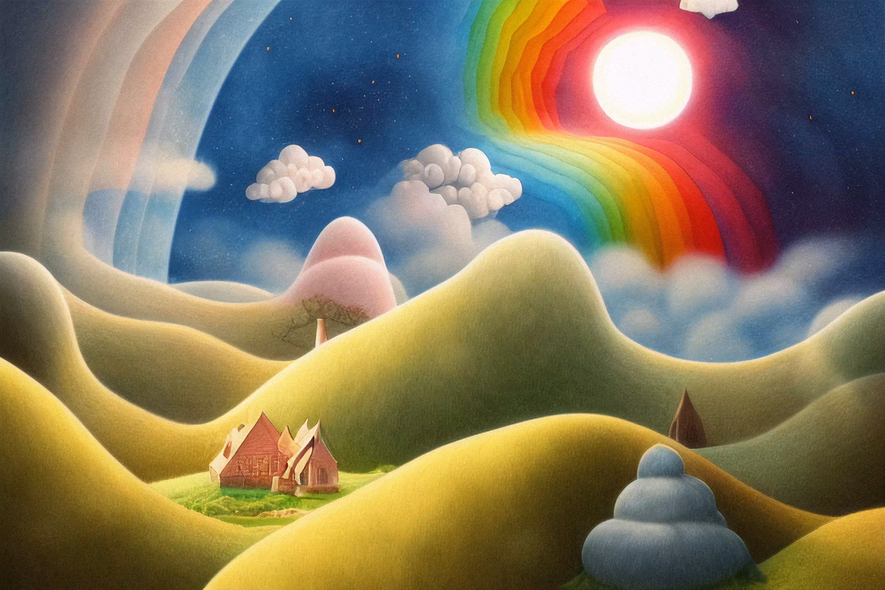 Rainbow waterfall
