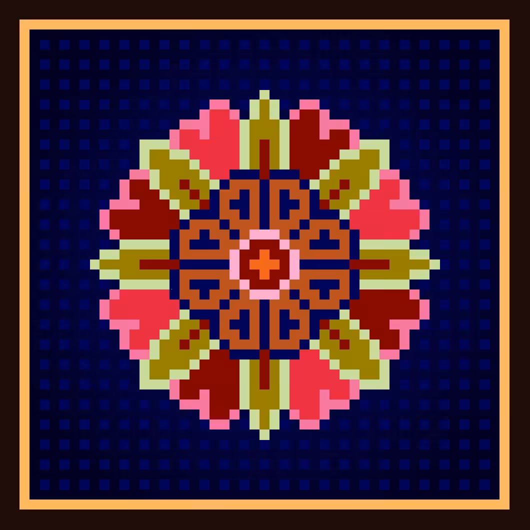 Shah Abbasi round flower