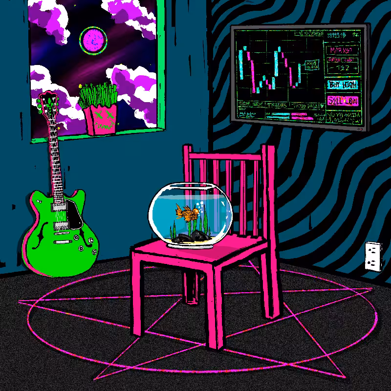 pink chair in the blue room #12