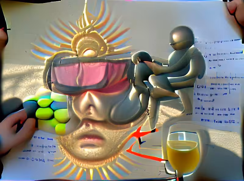 Abraham's First Works: Drunk mantra training while staring into the sun with your male-strangled sunglasses.