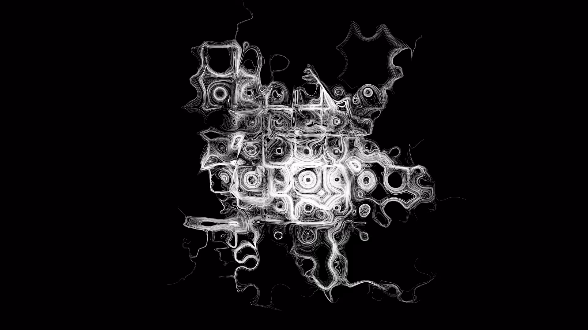 Abstract White and black Curl series 02 research of chaotic structure