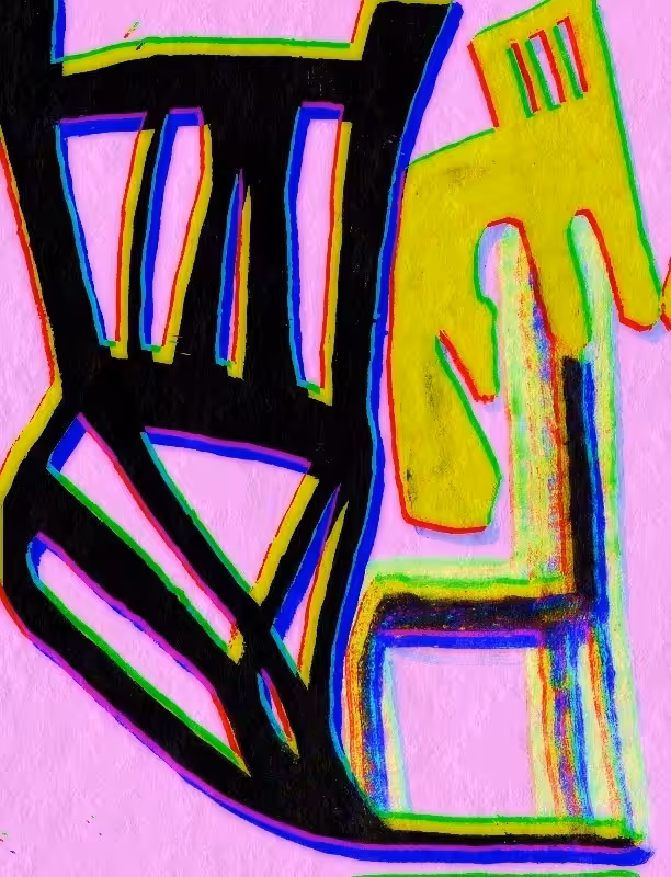 Neon Chairs and Shadows