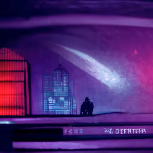 Cyberpunk Noir Art Deco Detective In Space D