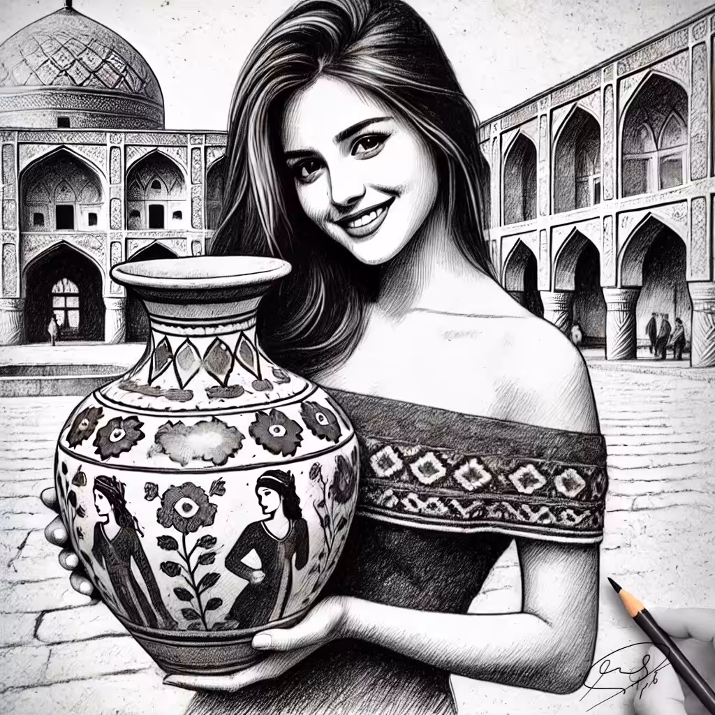 Kamrani Drawings: Shades of Tradition: A Persian Tale in Black & White