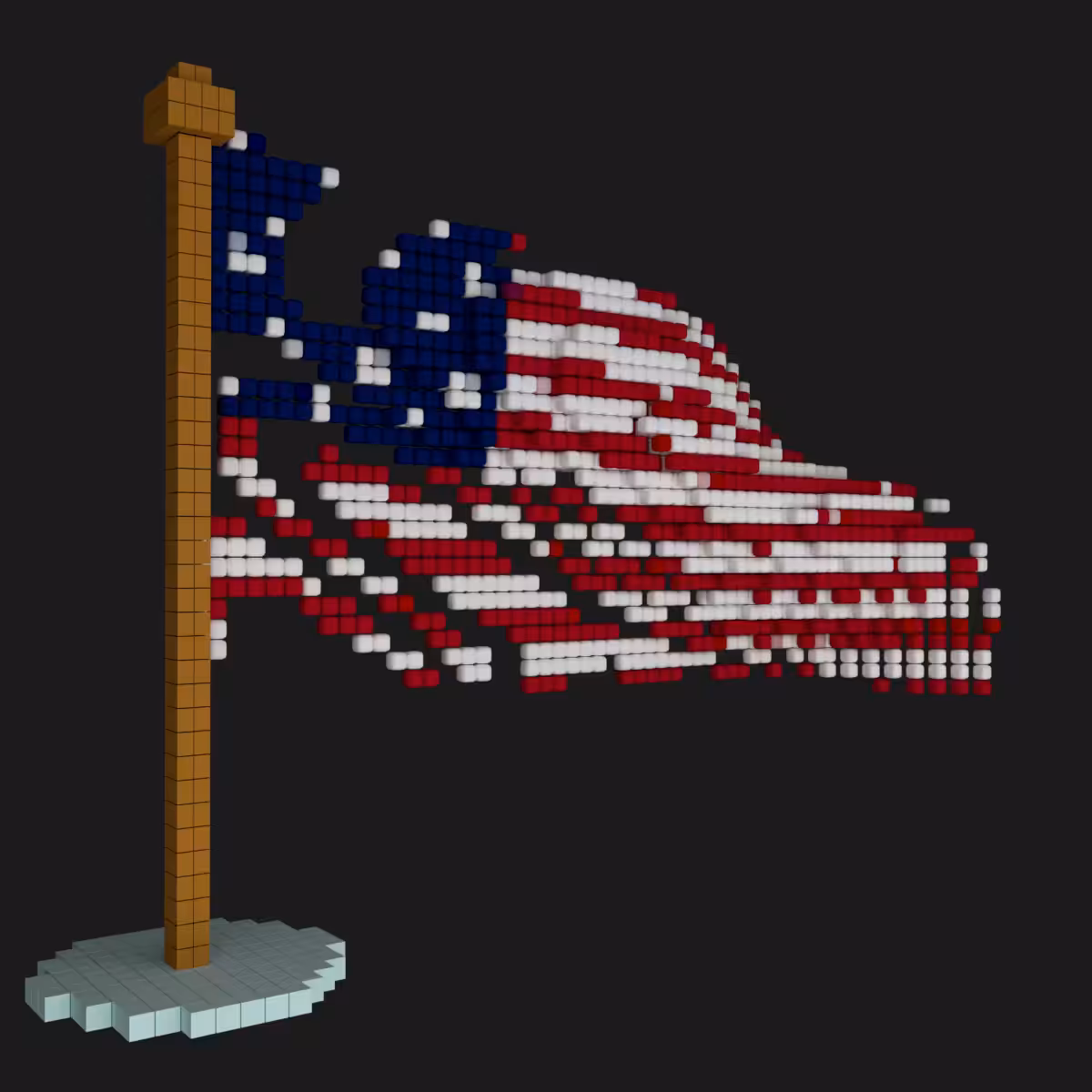 USA Pixel animated flag