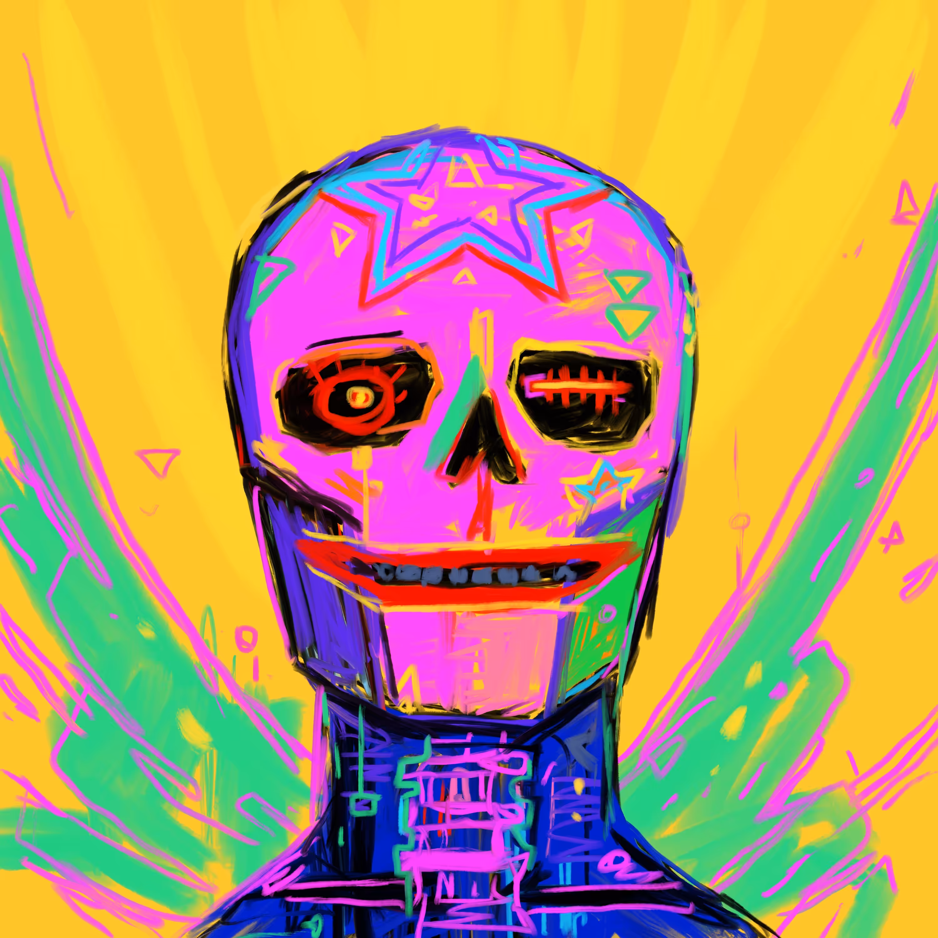 Pink Skull Painting