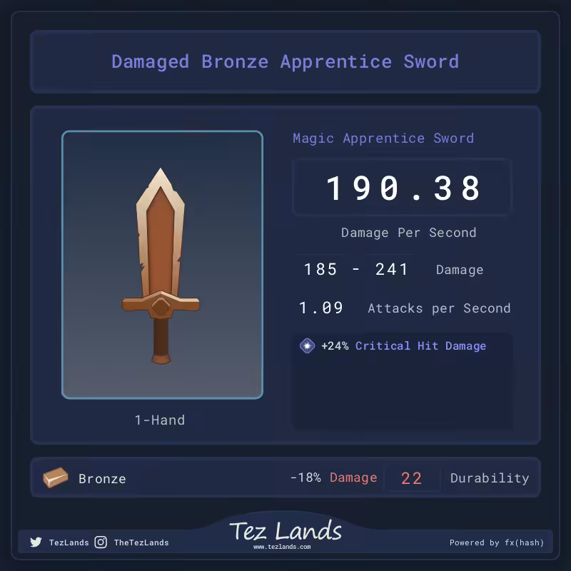 Tez Lands - Apprentice Sword #8