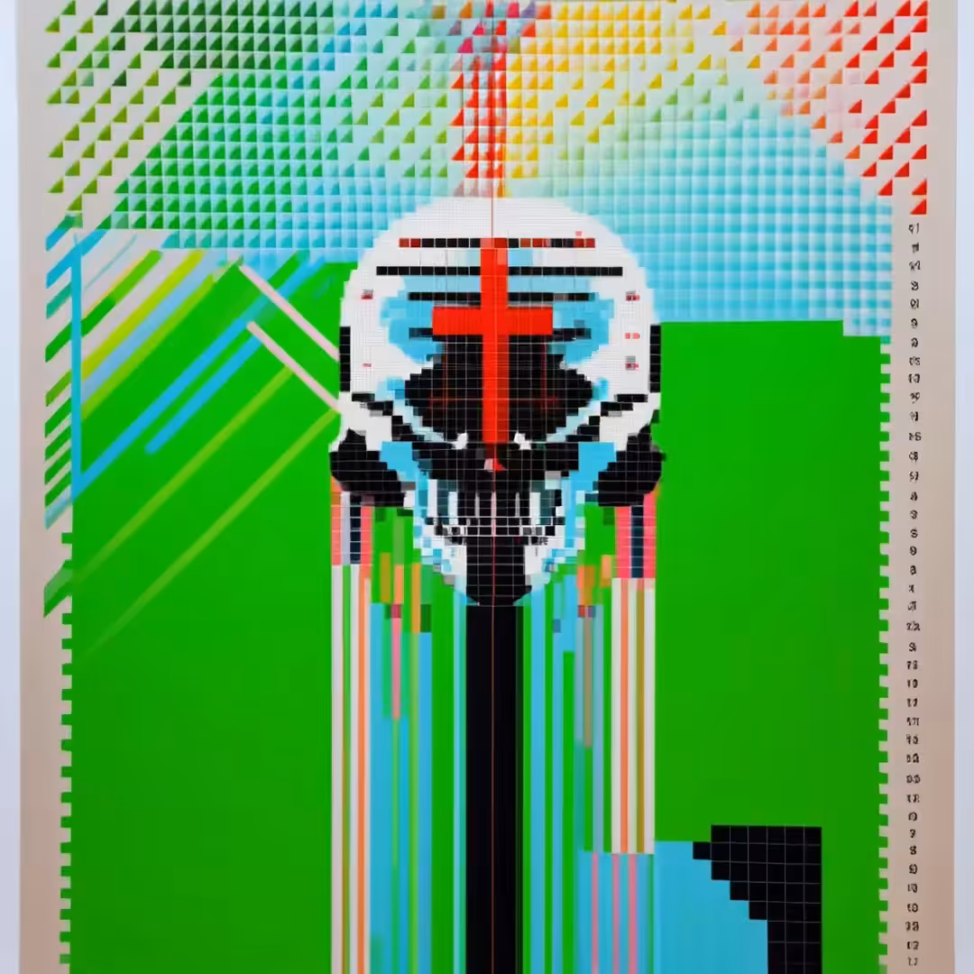 GREEN GRID KROSS SKULL