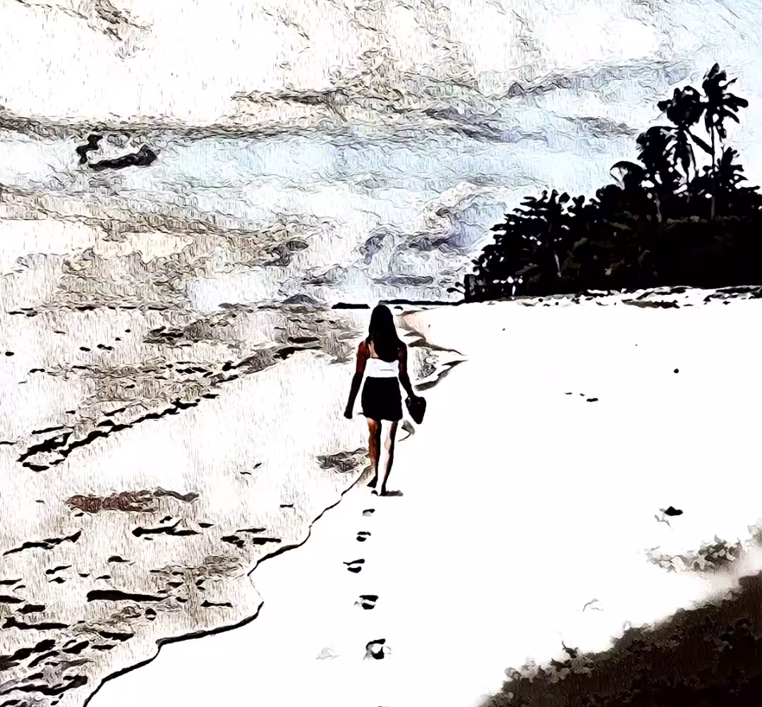 Footprints on the beach