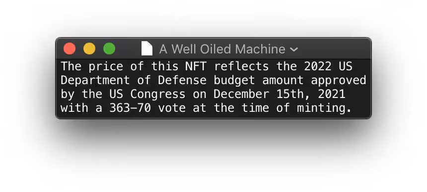 A Well Oiled Machine