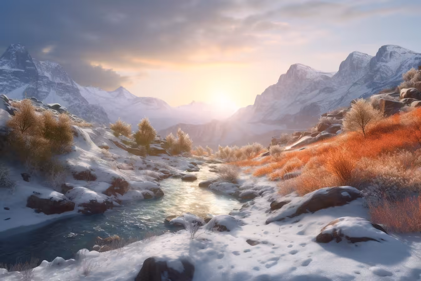 Snow Mountains and Streams 2