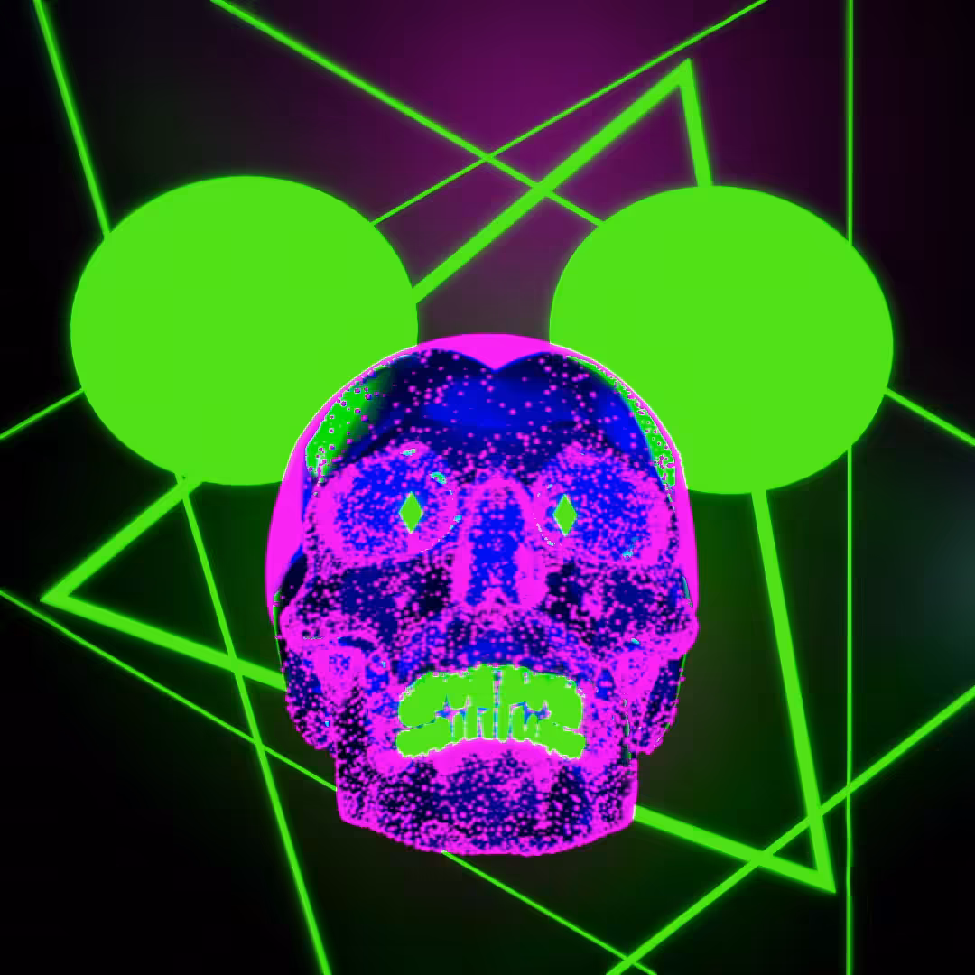 Psycho Disco Mouse Skull Turntable