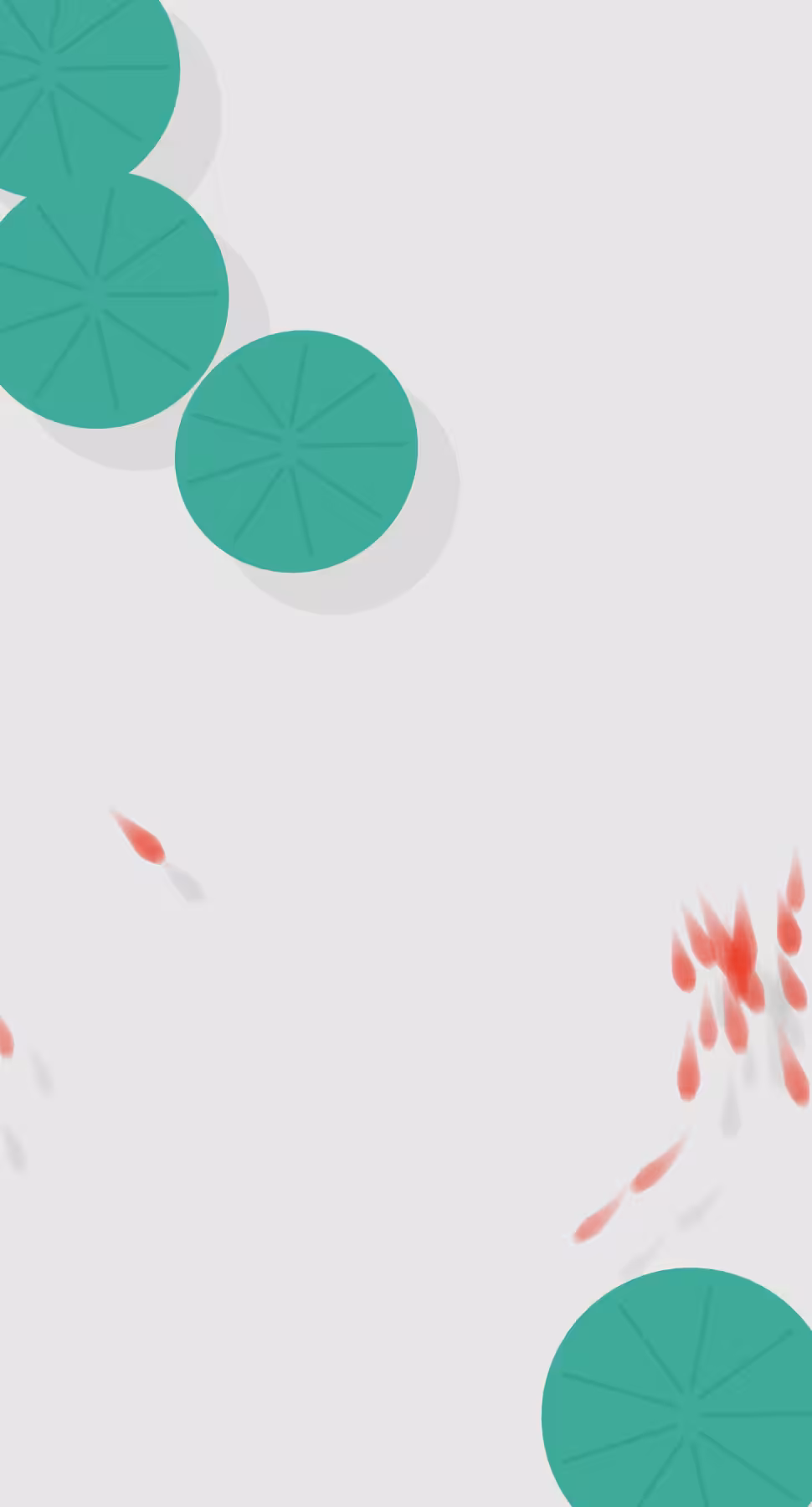 Fish playing among lotus leaves #1