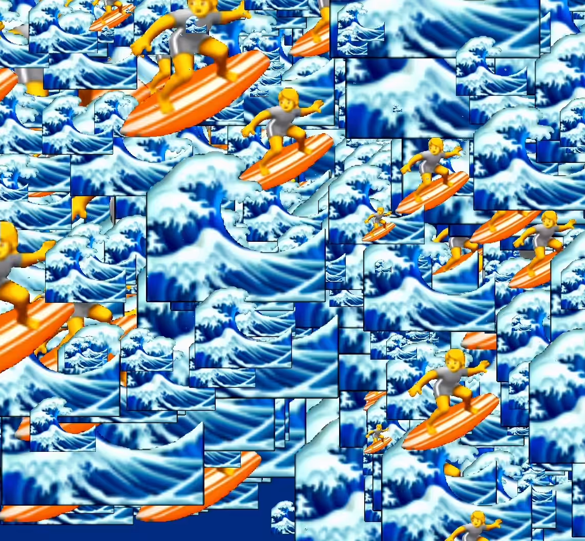 Surfing in The Great Wave off Kanagawa