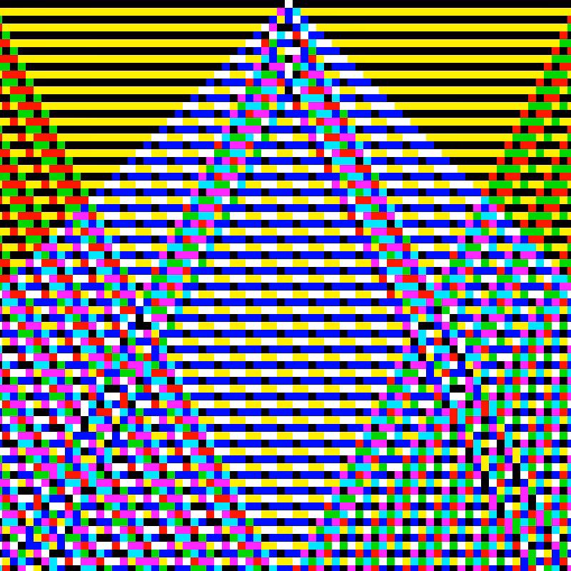 RGB Elementary Cellular Automaton #576