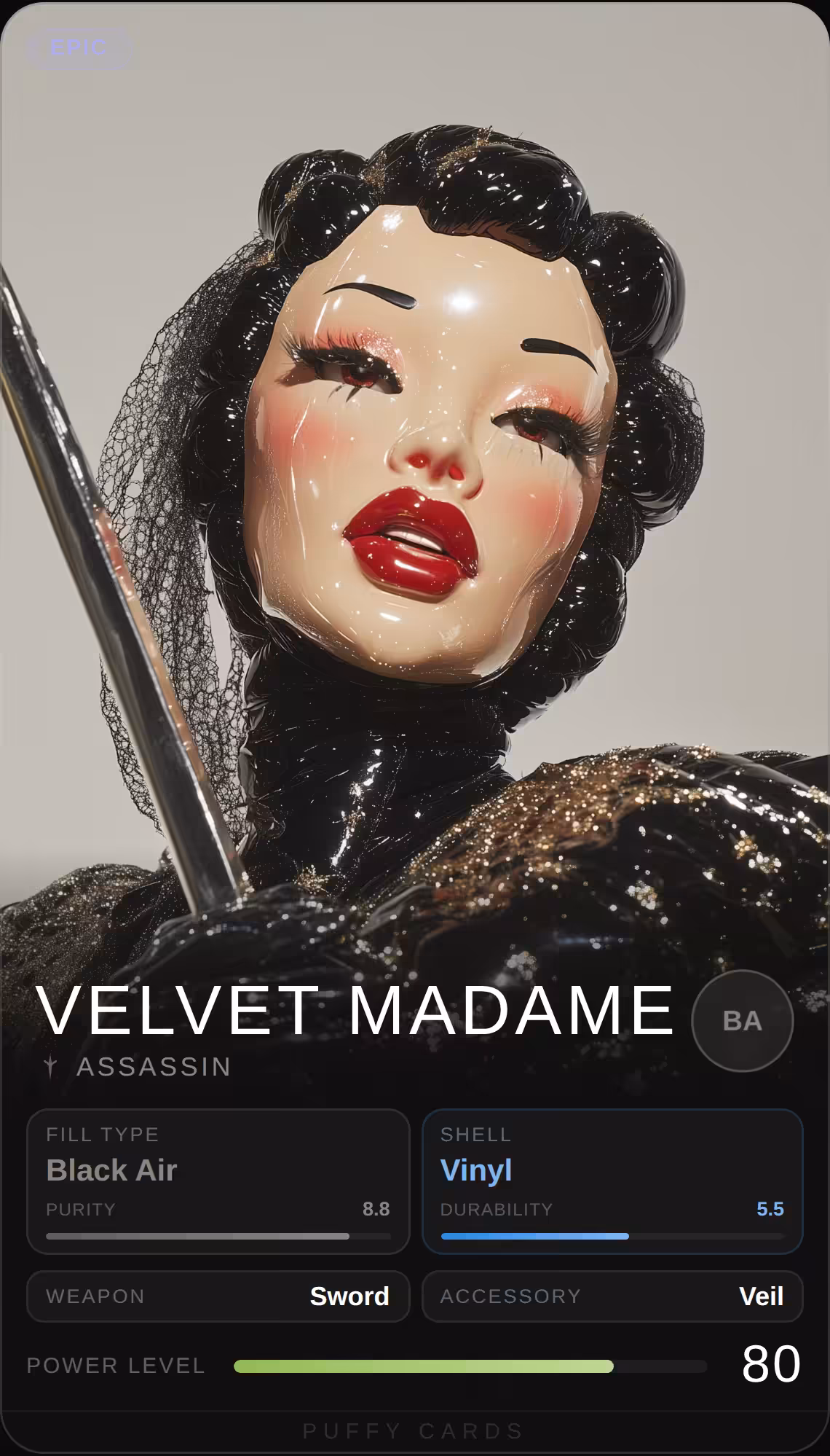Puffy Cards: Velvet Madame