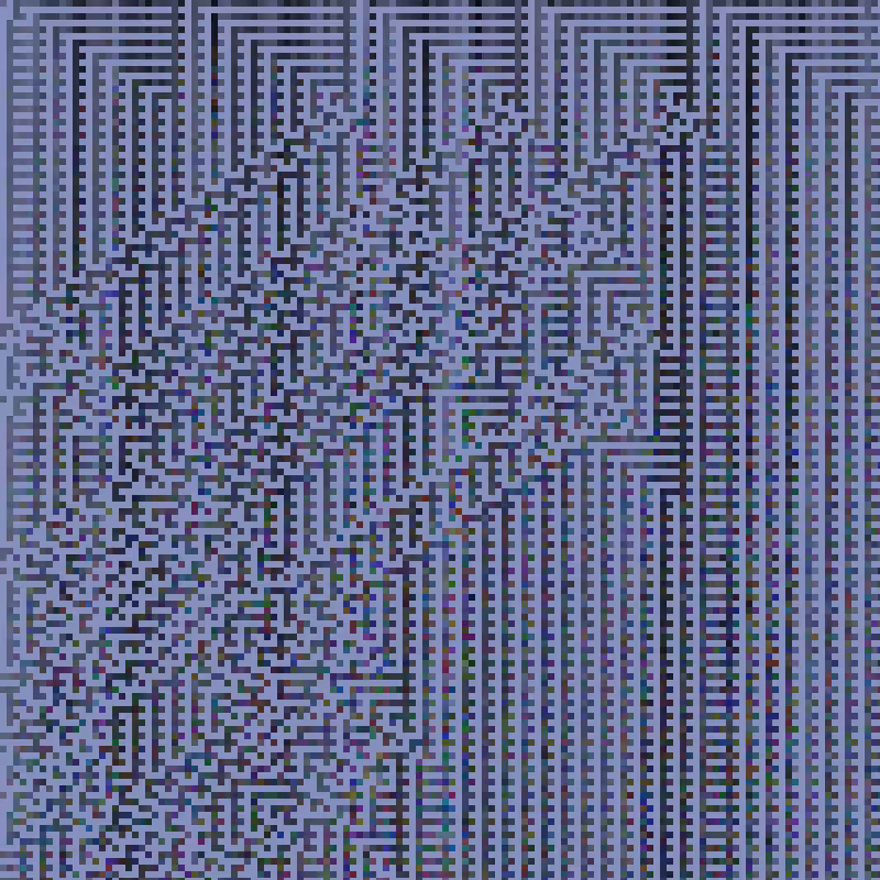 Colored Elementary Cellular Automaton #44
