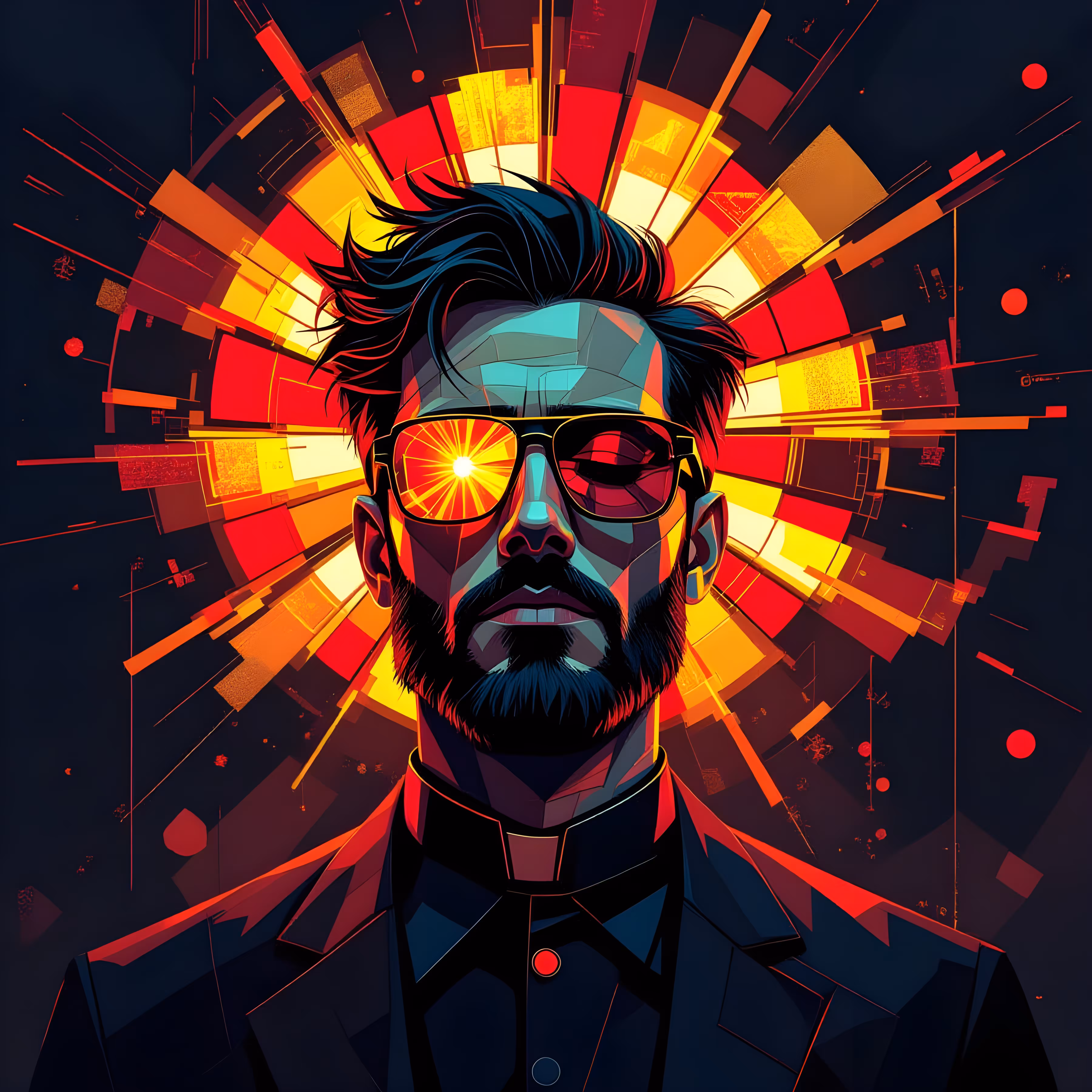 Solar Cleric — Neo-Cubist Icon