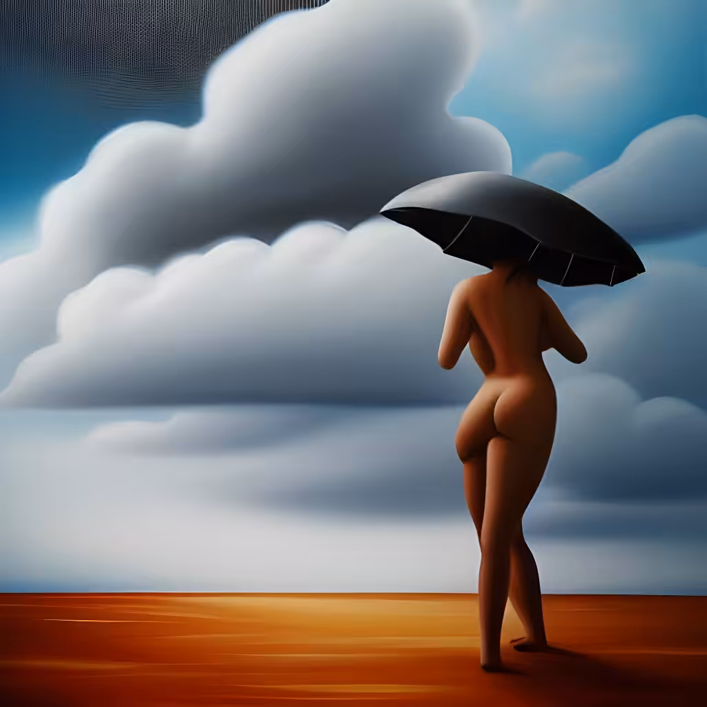 Naked woman in Rain