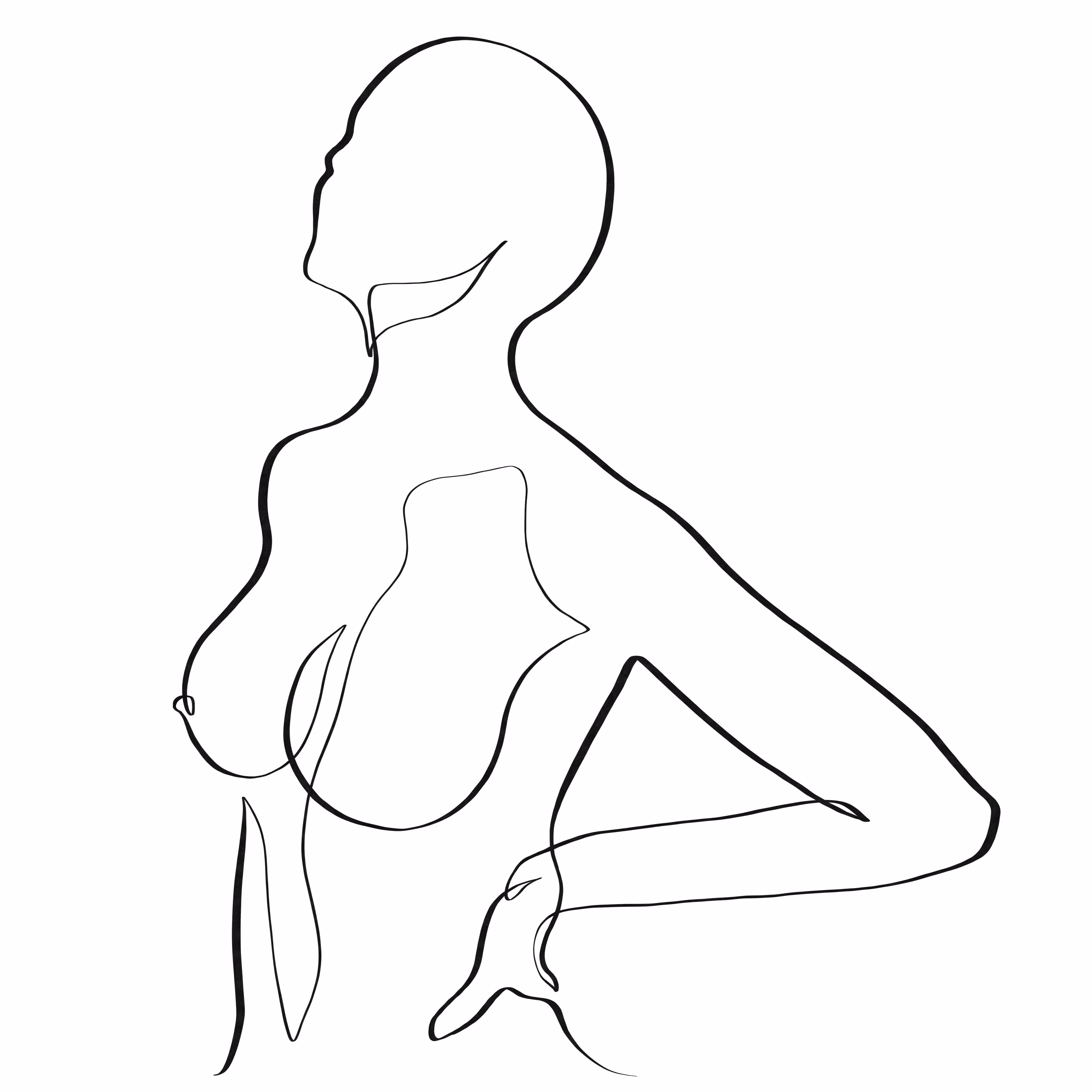 Erotic hot girl one line art #5