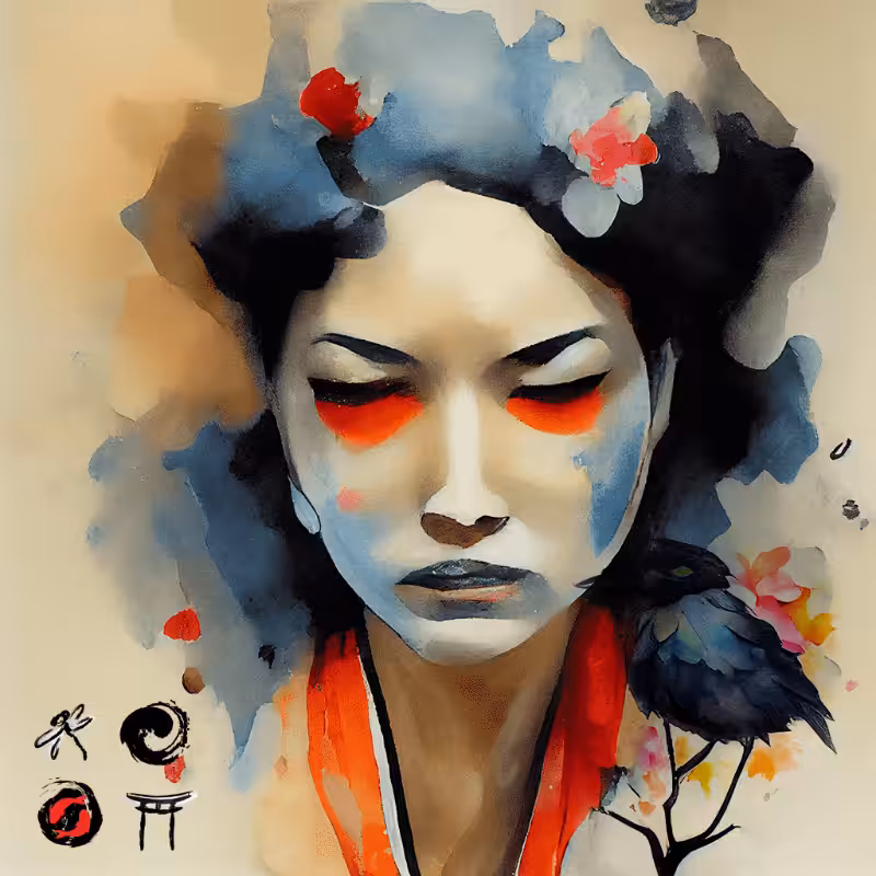 Geisha And Bird #10